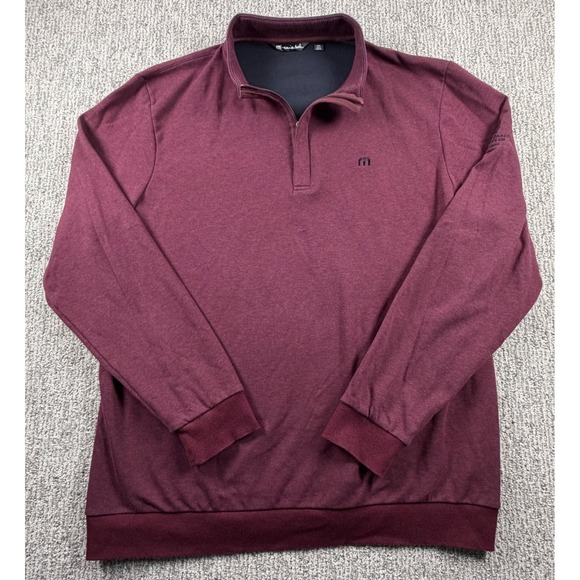 TravisMathew Other - TravisMathew Pullover Men XXXL Burgundy Ritz-Carlton Golf 1/4 Zip Fleece Sweater
